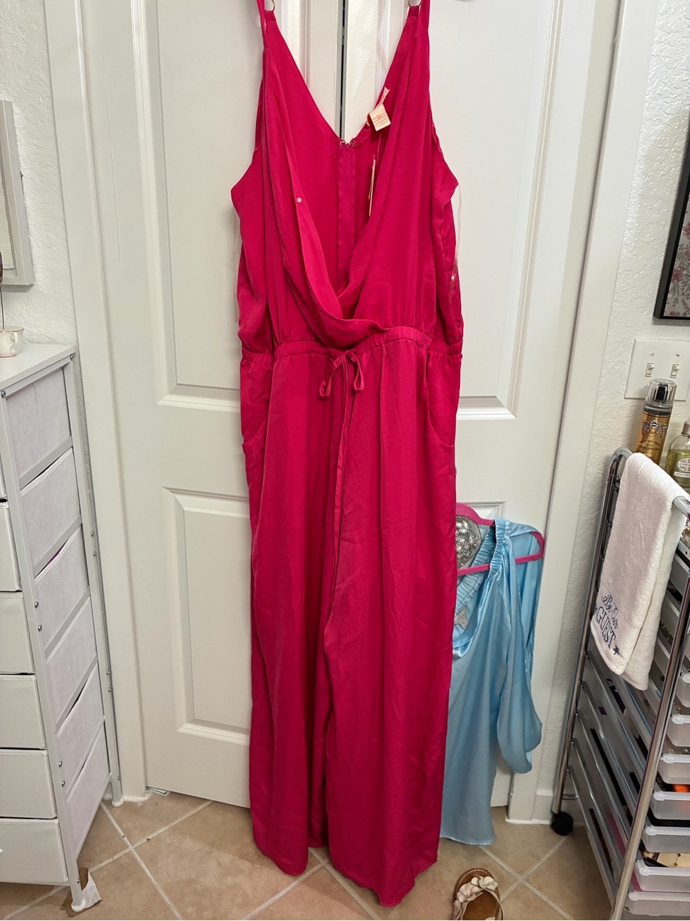 Ashley Stewart Fuchsia Strapless Jumpsuit